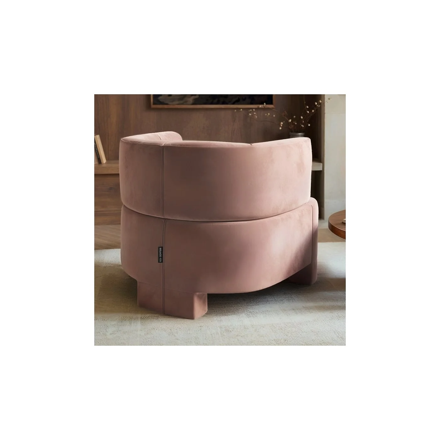 SOLACE+CO Cleo Pink Velvet Accent Chair image 3