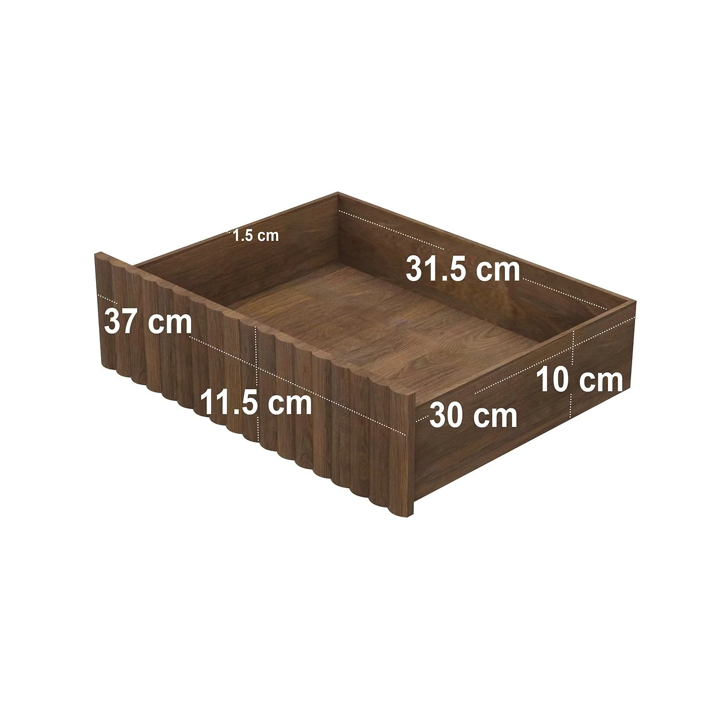 SOLACE+CO Velmor Ribbed Dressing Table Walnut image 5