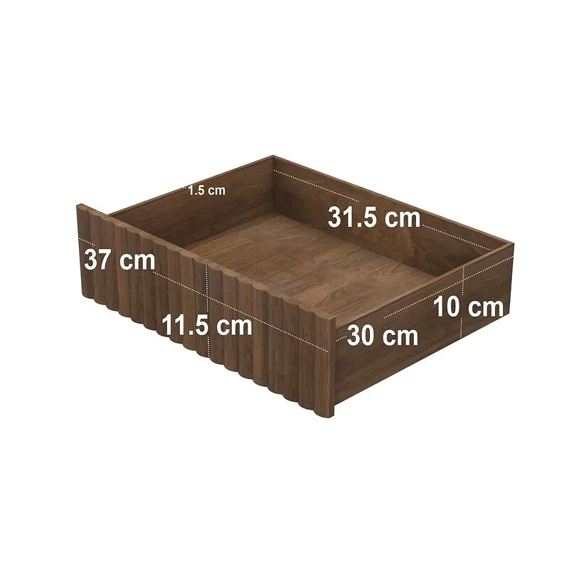 SOLACE+CO Velmor Ribbed Dressing Table Walnut image 5