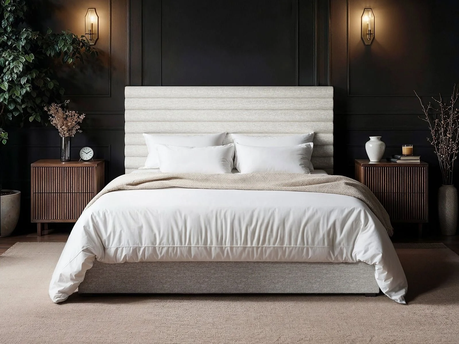 SOLACE+CO Velora chenille ottoman bed with lift-up storage