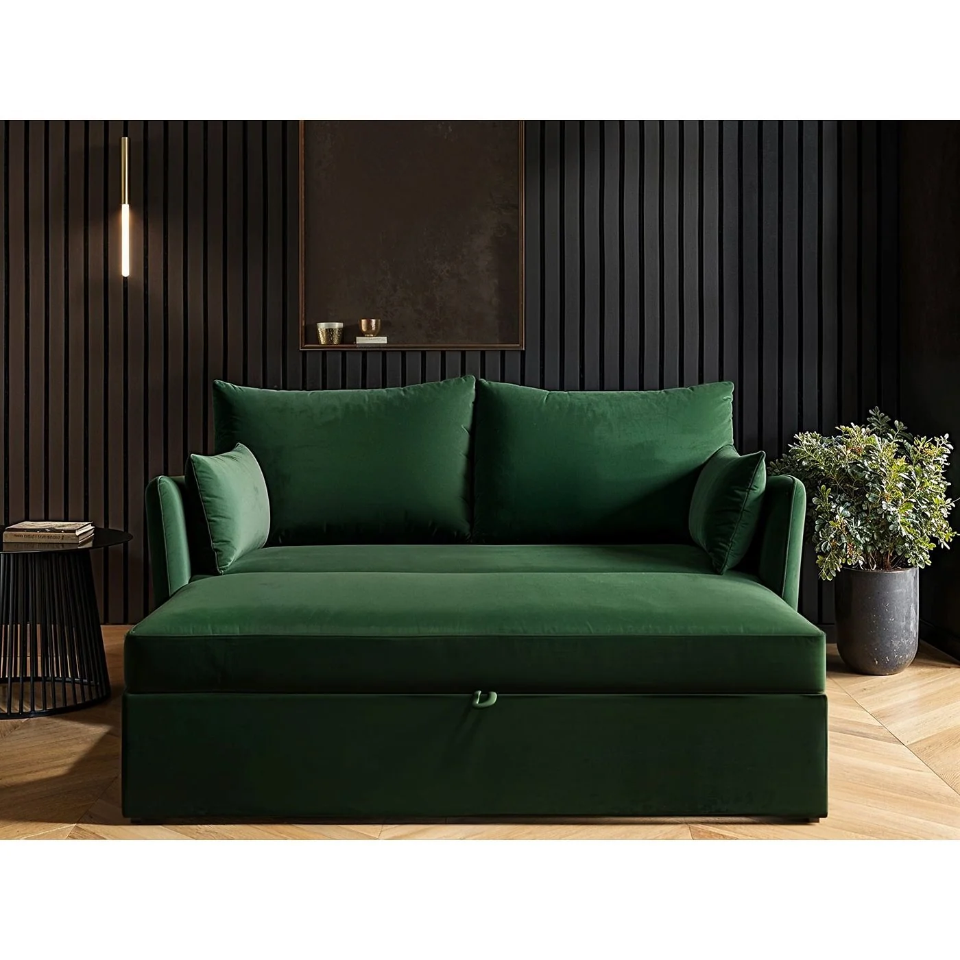 Solace+Co Skyler 2 Seater Velvet Sofa Bed image 3