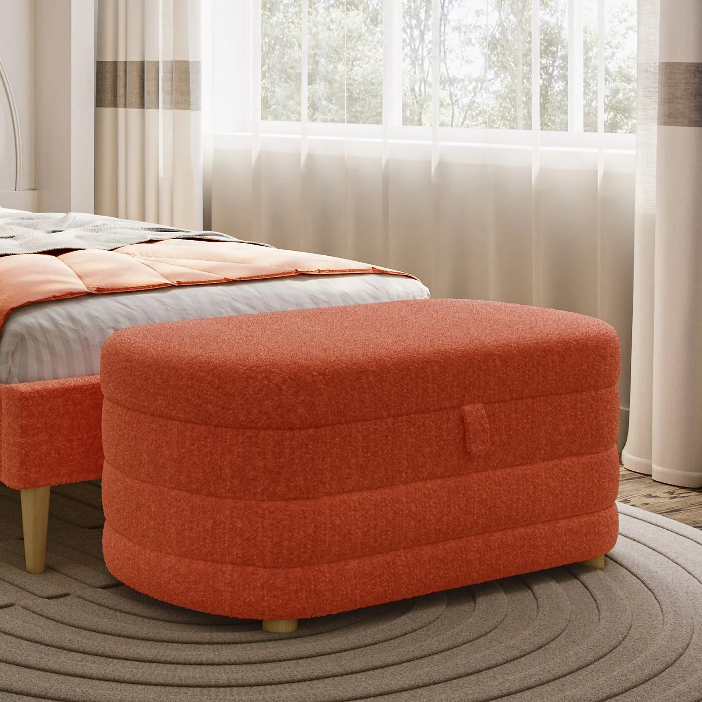 Flair Ava Boucle Ottoman Storage Box image 8