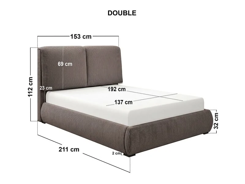 SOLACE+CO Lydia Upholstered Ottoman Storage Bed Cord Fabric – view 5
