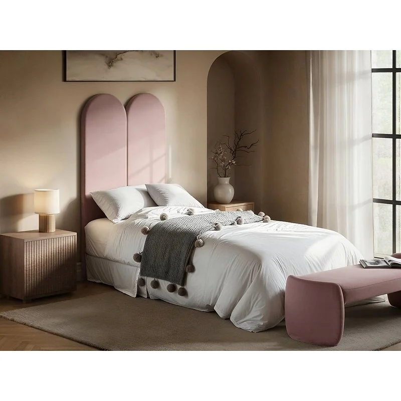 SOLACE+CO Cirrus Headboard Panels Single Pink Velvet image 2