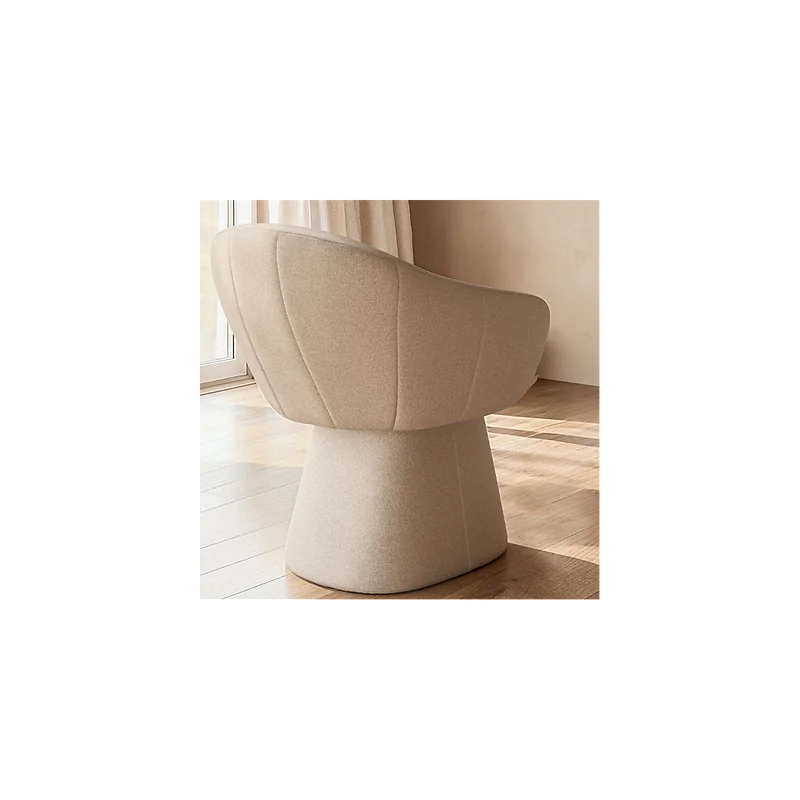 SOLACE+CO Sylvia Curved Back Upholstered Dining Chair Beige image 4