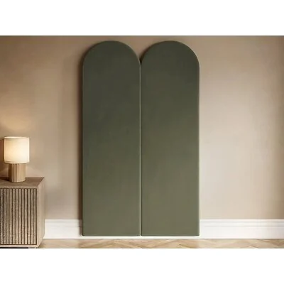 SOLACE+CO Cirrus Headboard Panels Single Khaki Green Velvet