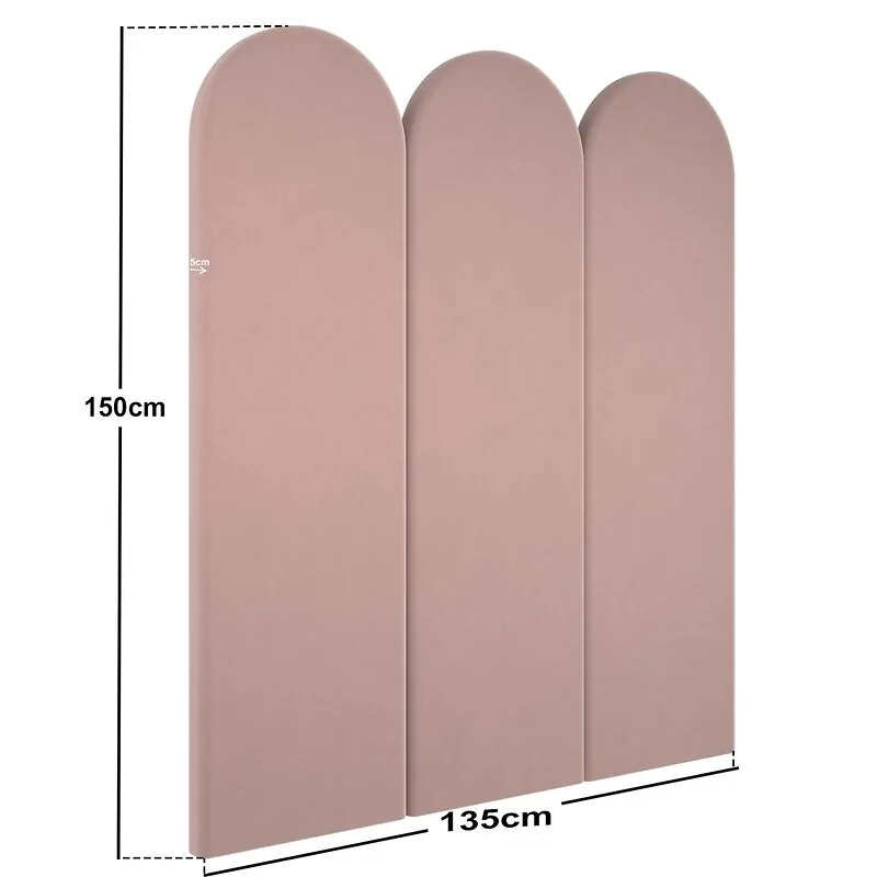 SOLACE+CO Cirrus Headboard Panels Double Pink Velvet image 4