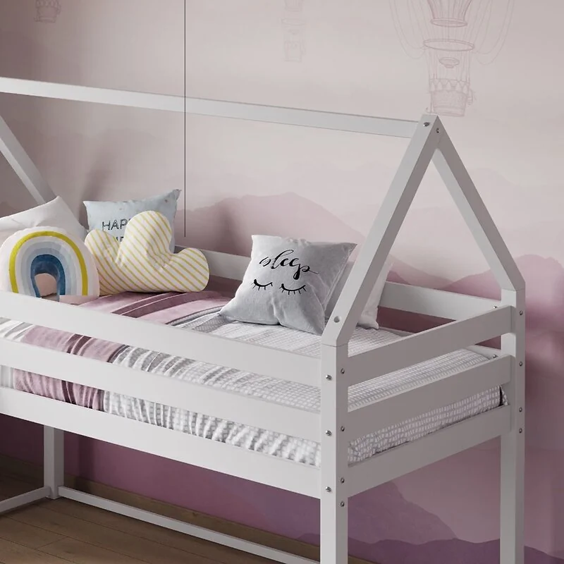 Flair Ellie House Mid Sleeper Bed White Solid Wood image 4