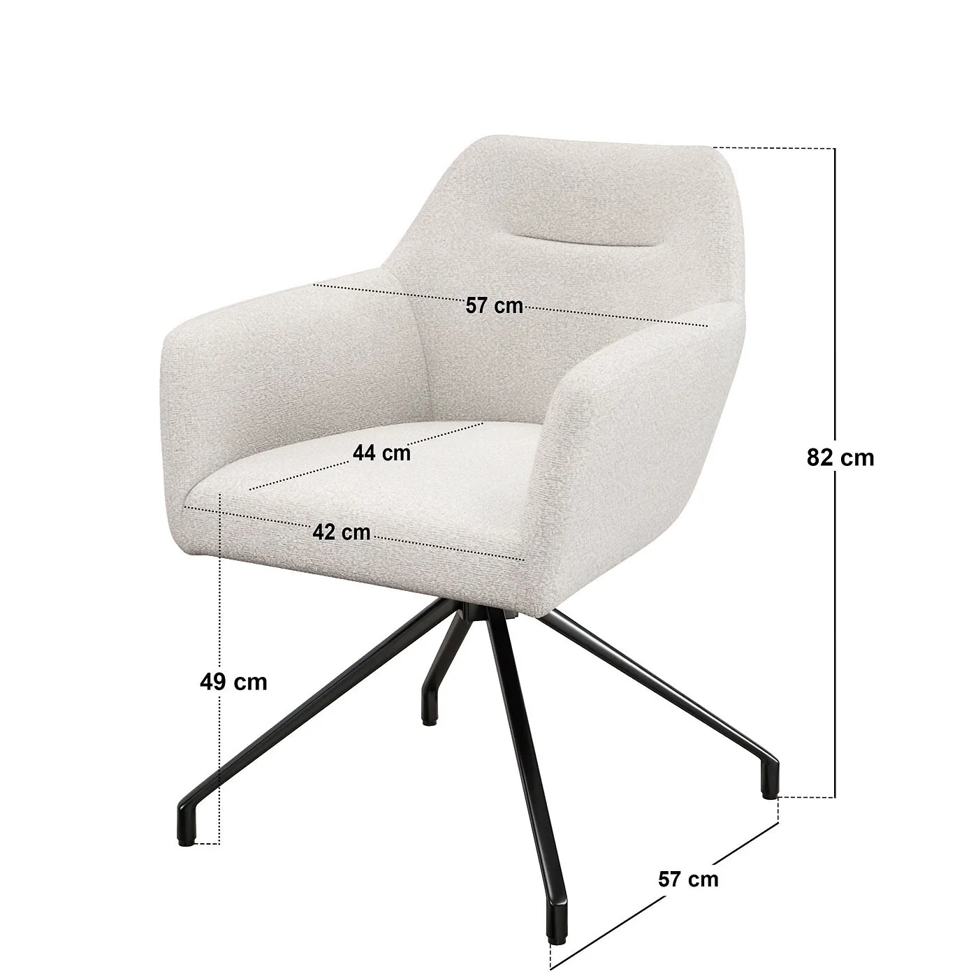 SOLACE+CO Lexi Dining Table with 4 Isla Swivel Dining Chairs Cream image 9