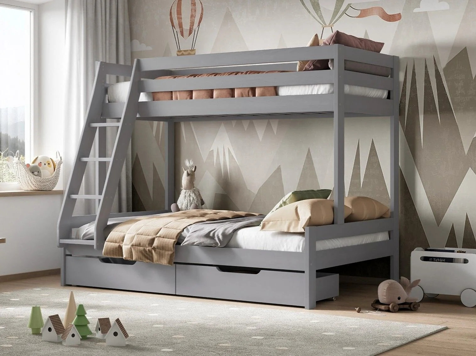 Noomi Nora Triple Bunk Bed Solid Wood (FSC-Certified) – view 2