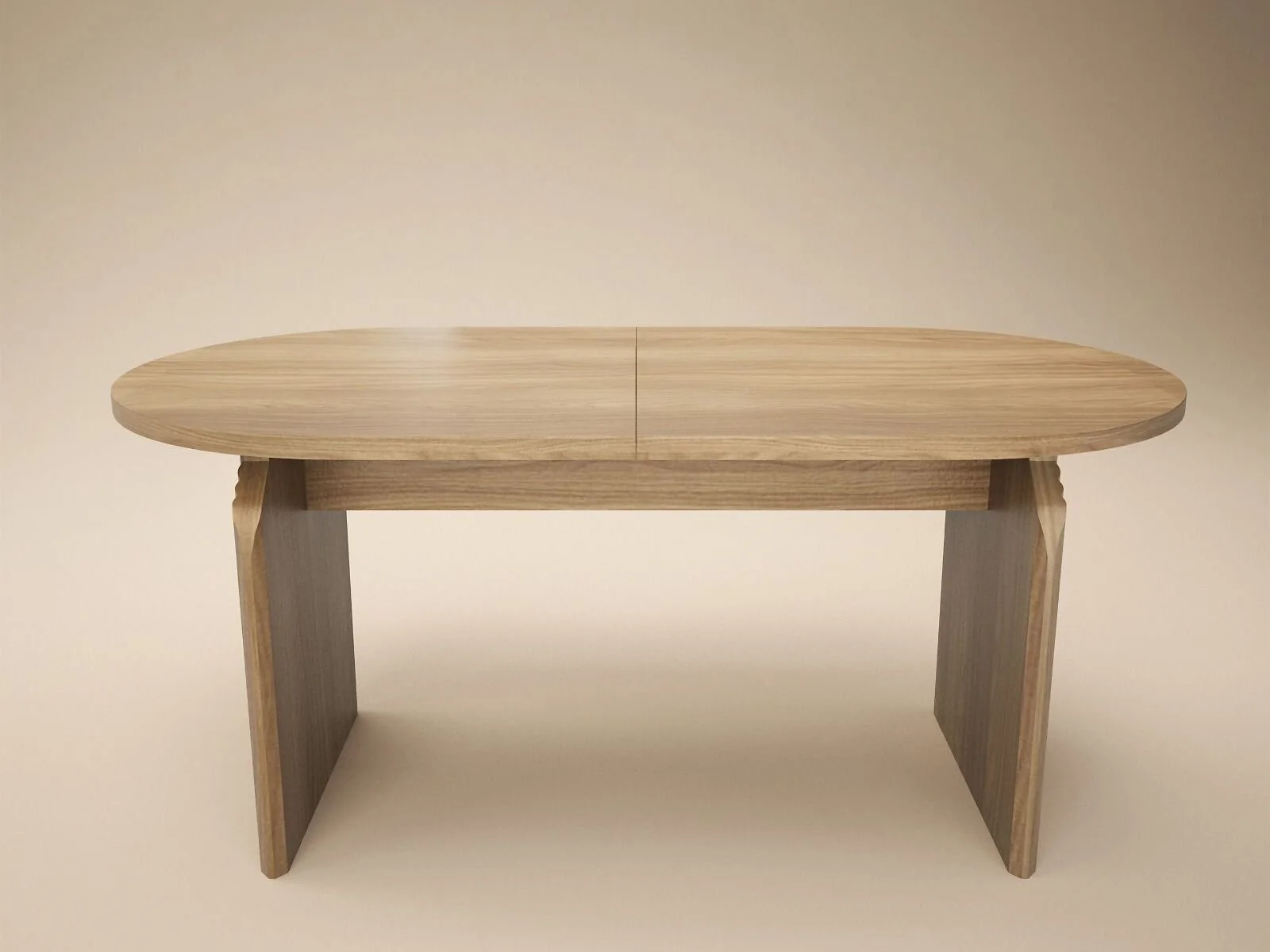 Varm oak effect extendable dining table - cutout