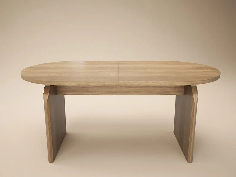 Varm oak effect extendable dining table - cutout