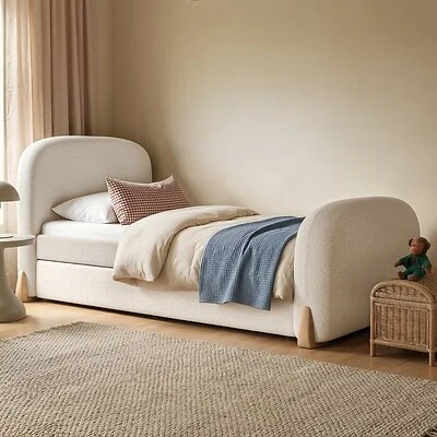 Flair Ines Single Bed with Trundle Cream Boucle