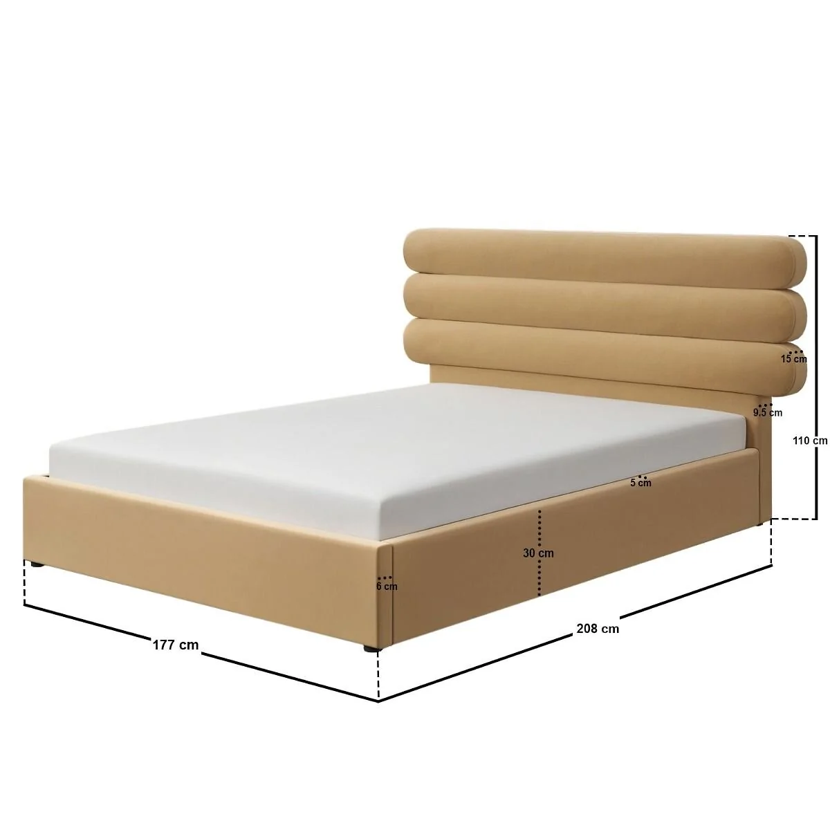 SOLACE+CO Atlas Ottoman Bed Sand Velvet – view 6