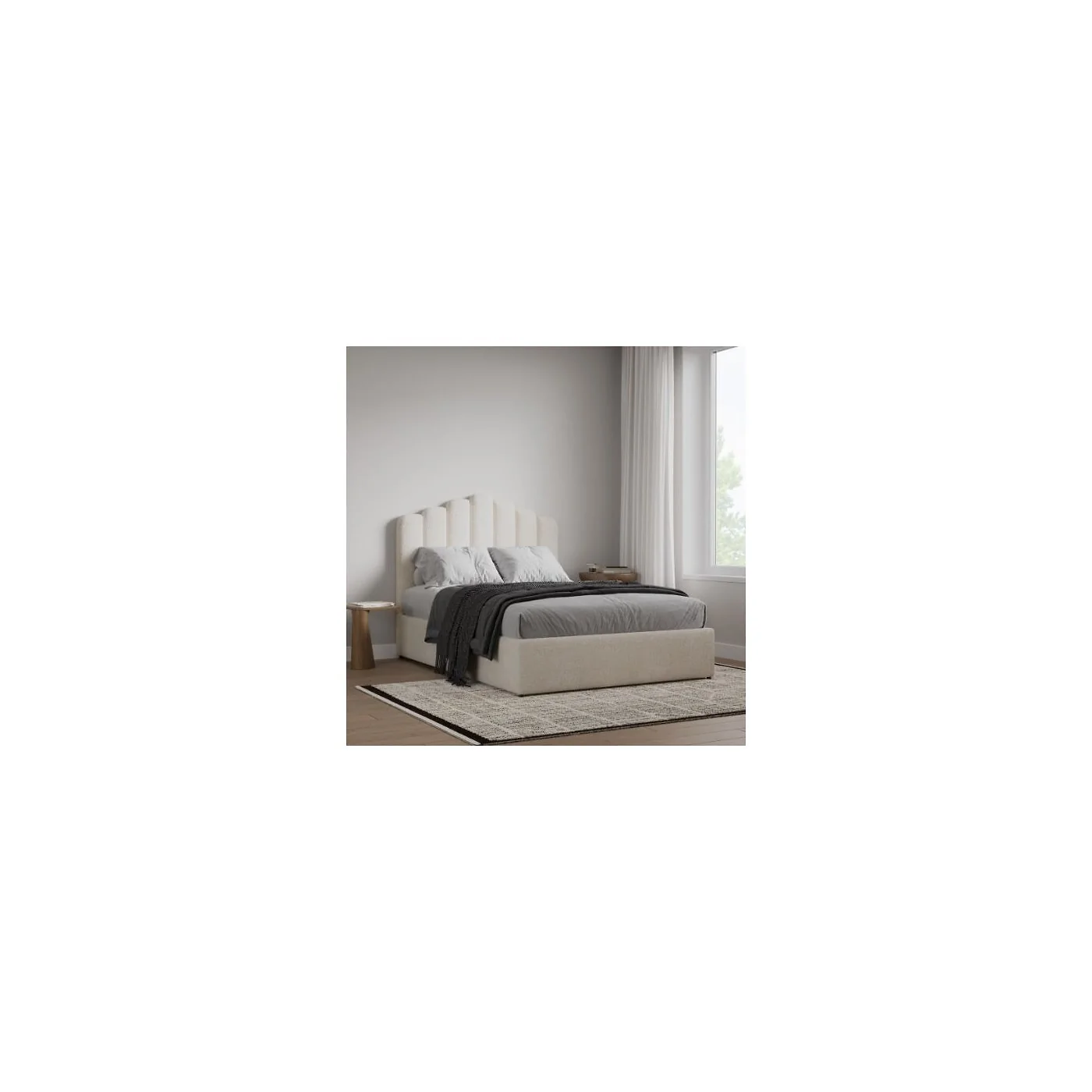 Flair Poseidon Boucle Ottoman Cream