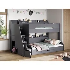 Flair Slick Staircase Triple Bunk Bed with Storage