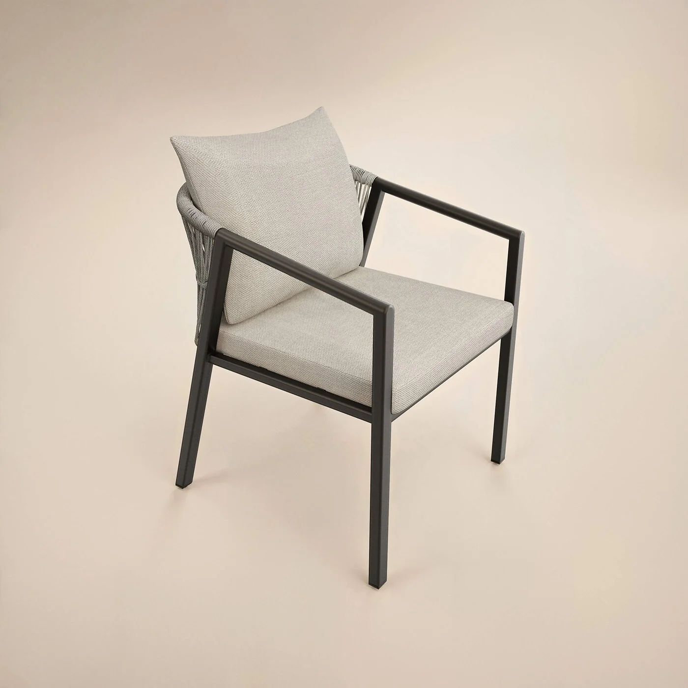 SOLACE+CO Hana Oval Garden Dining Table Grey with Lynden Chairs Set of 4 Dark Brown image 6