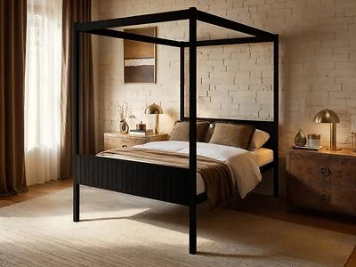 Flair Maddy 4 Poster Bed Frame Solid Pine Black