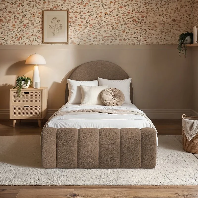 Flair Lapin Single Bed with Bunny Headboard and Drawer Brown Chenille image 8