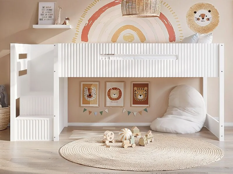Flair Luca Mid Sleeper with 3 Drawer Chest Ribbed – view 10