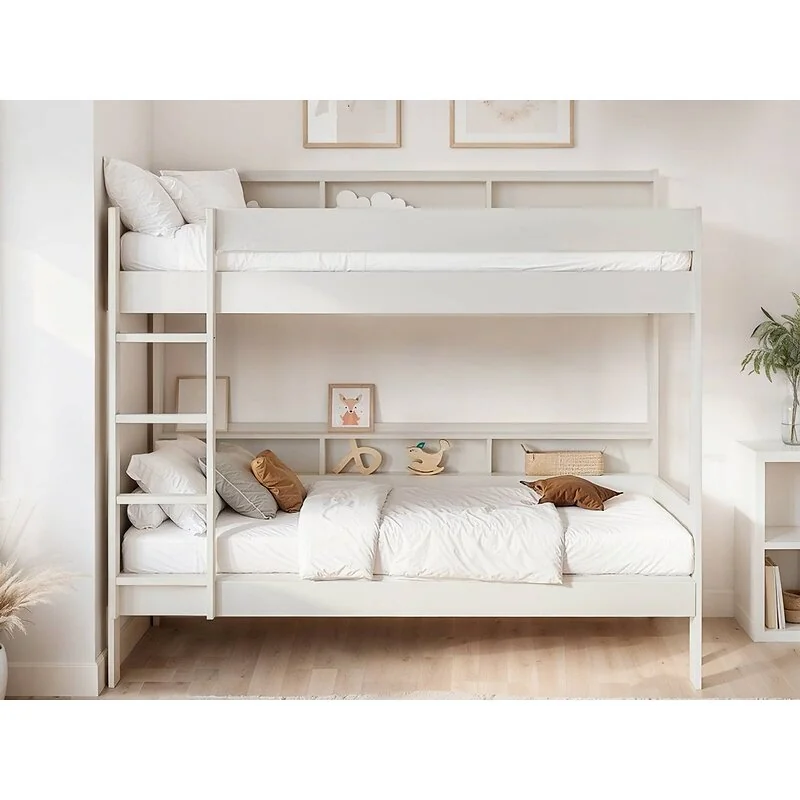 Noomi Bodie Bunk Bed with Shelves White Solid Wood (FSC-Certified) image 12