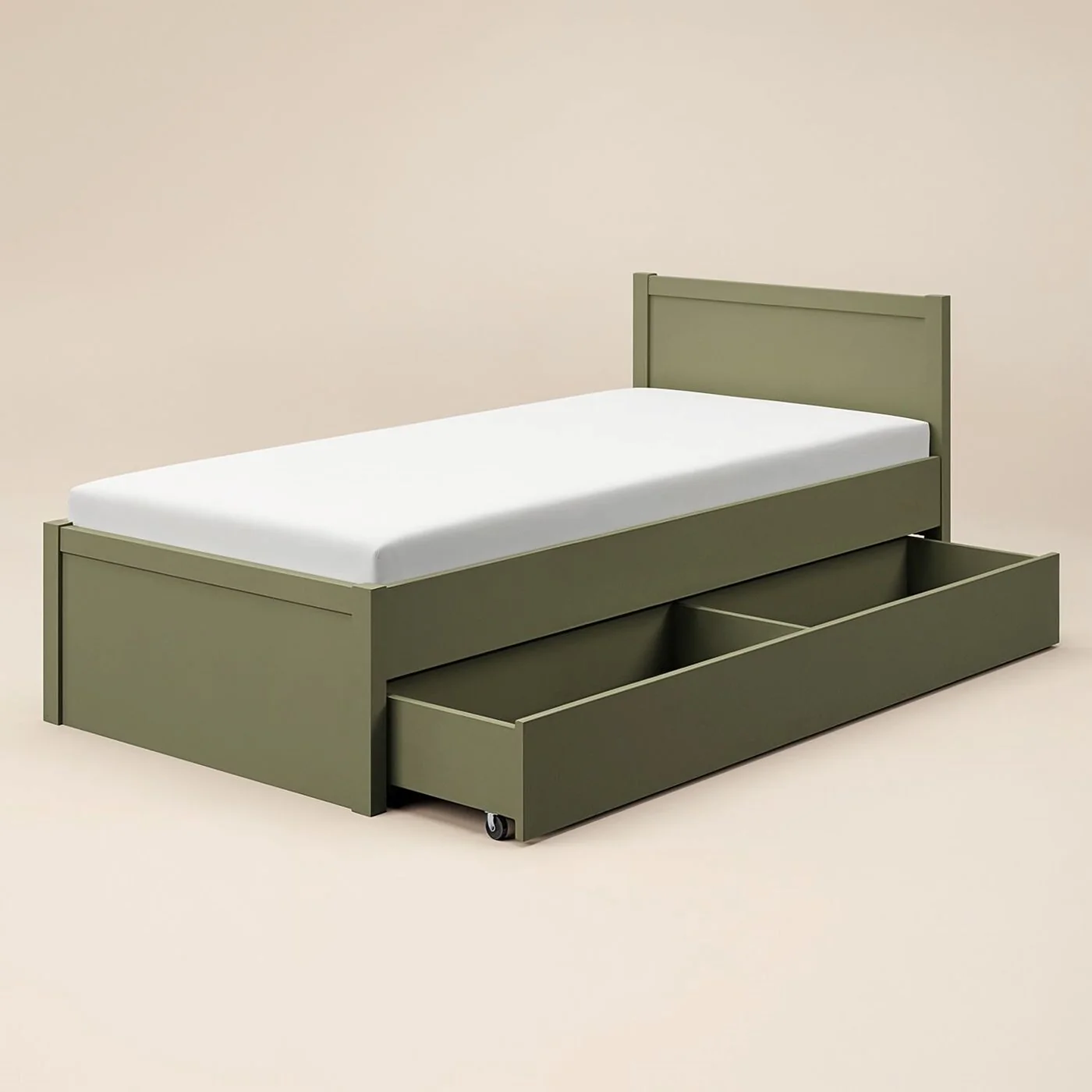 Flair Oli Single Wooden Bed with Drawers Green image 5