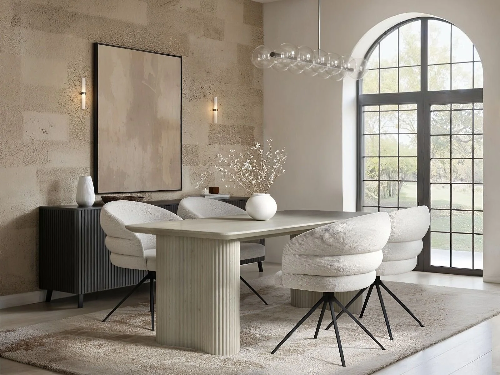 SOLACE+CO Zoya Dining Table with Eira Chairs Set