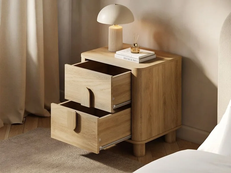 SOLACE+CO Remington Curved 2 Drawer Bedside Table – view 6