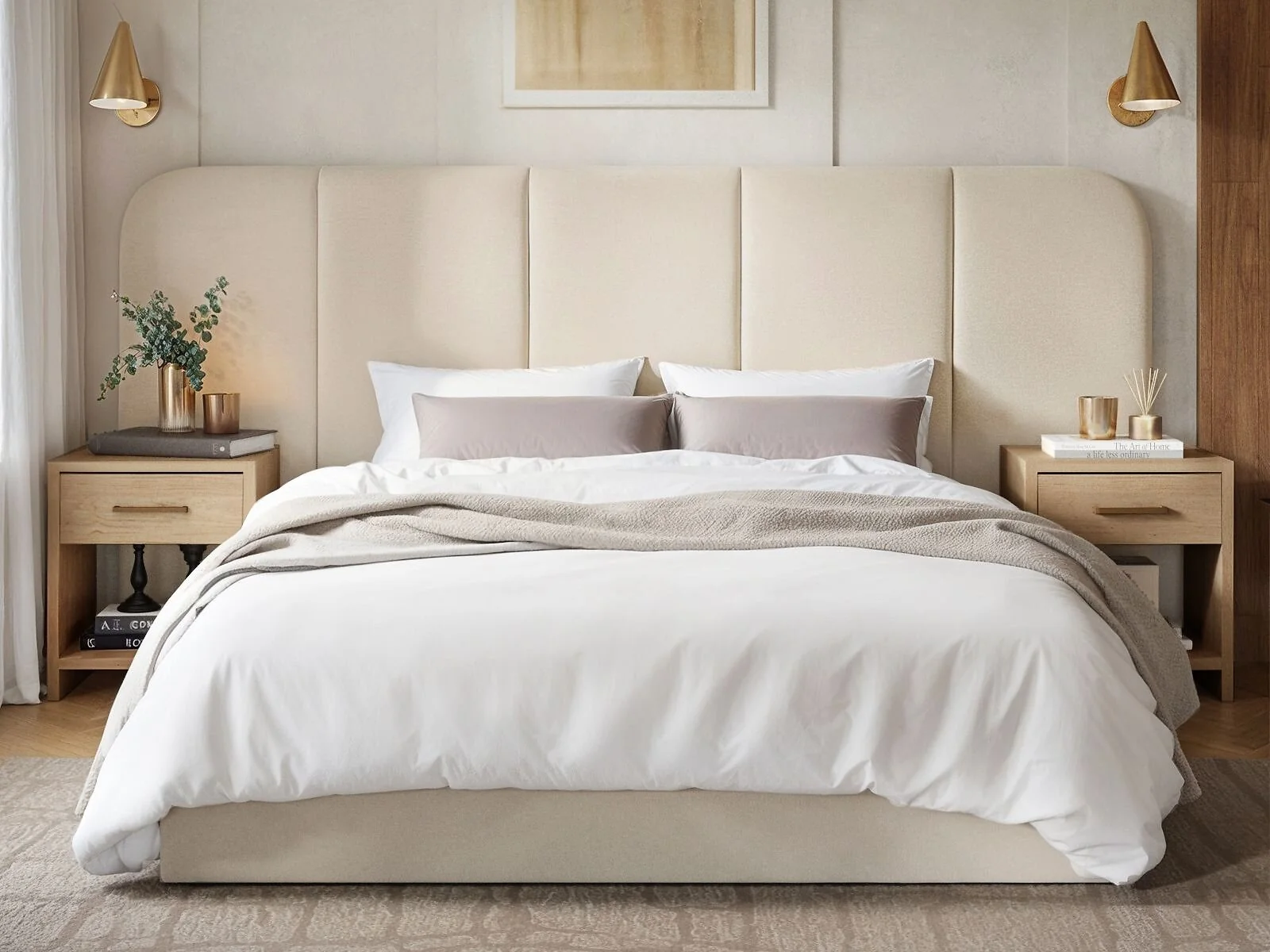 SOLACE+CO Sienna Hotel Ottoman Bed Cream Velvet – view 3