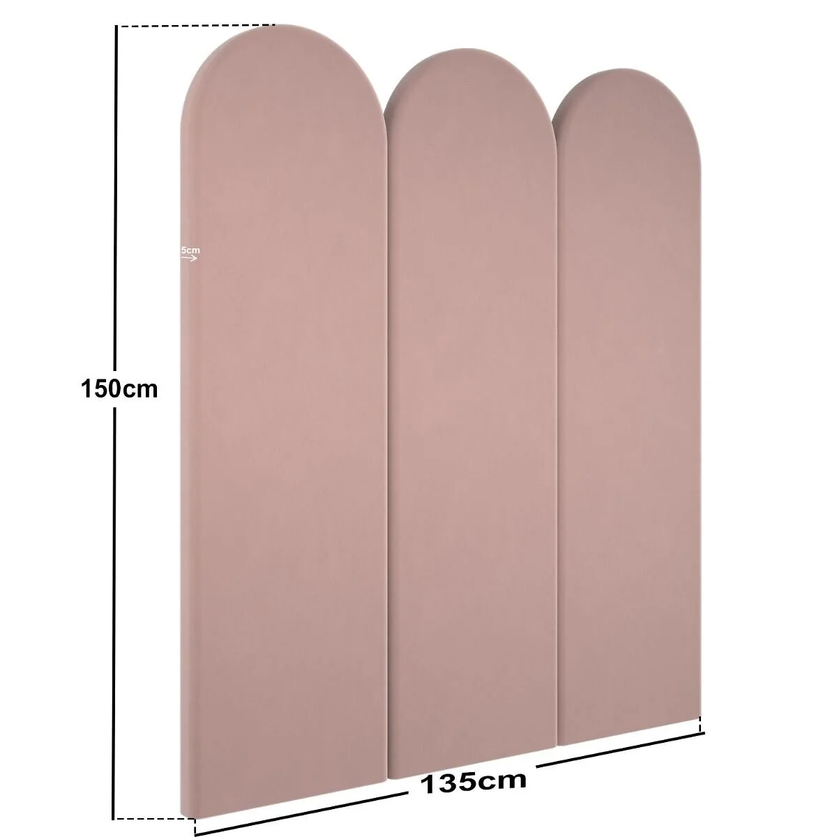 SOLACE+CO Cirrus Headboard Wall Panel Pink Velvet – view 13