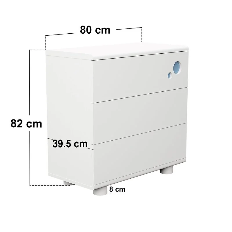 Flair Livana Chest of 3 Drawers White & Blue image 6
