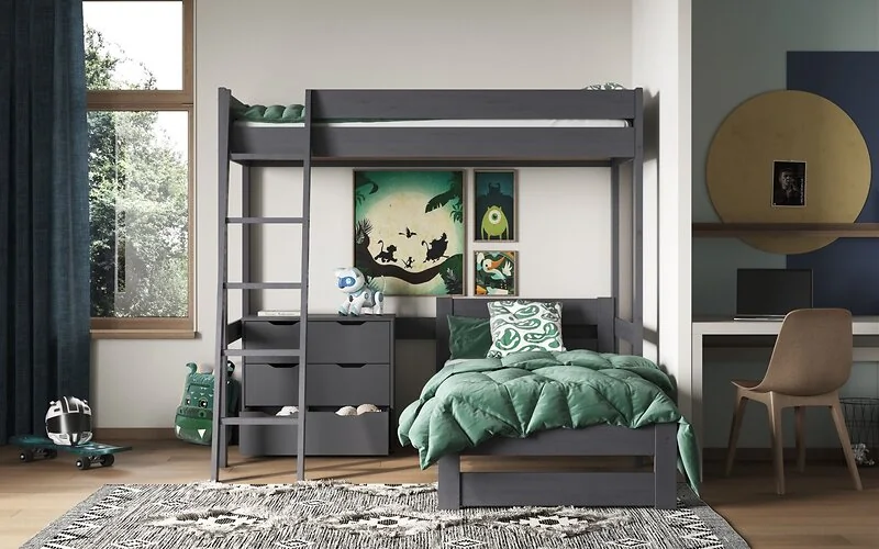 Noomi Tera High Sleeper With Small Double L Shaped Bed (FSC-Certified)