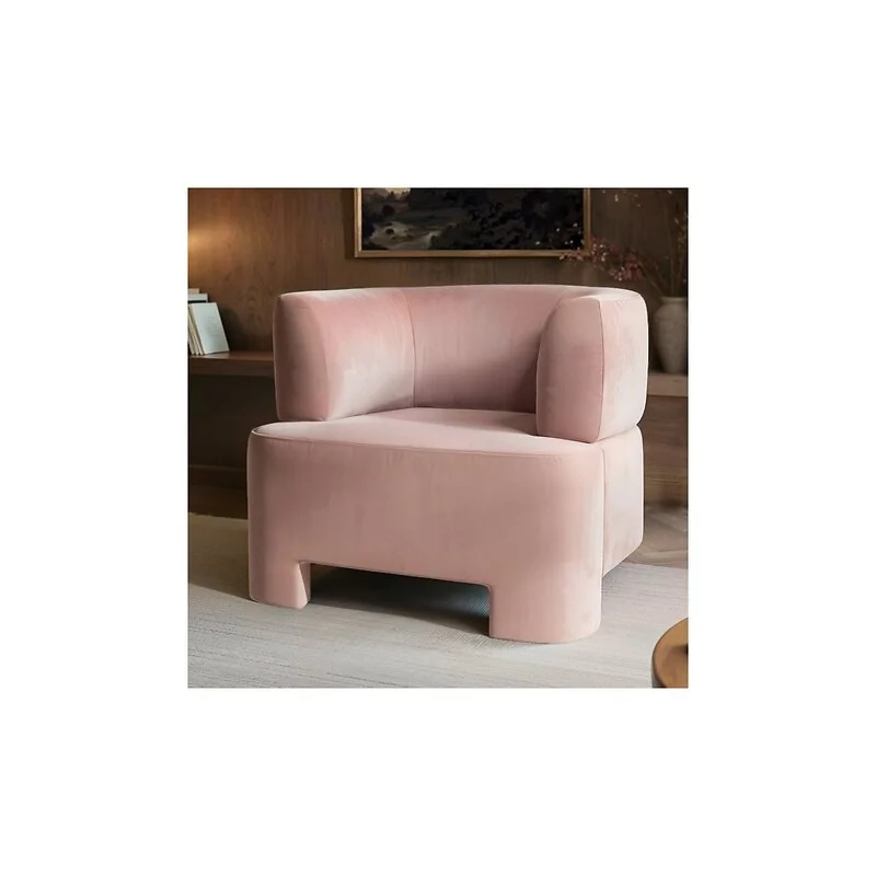 SOLACE+CO Cleo Pink Velvet Accent Chair