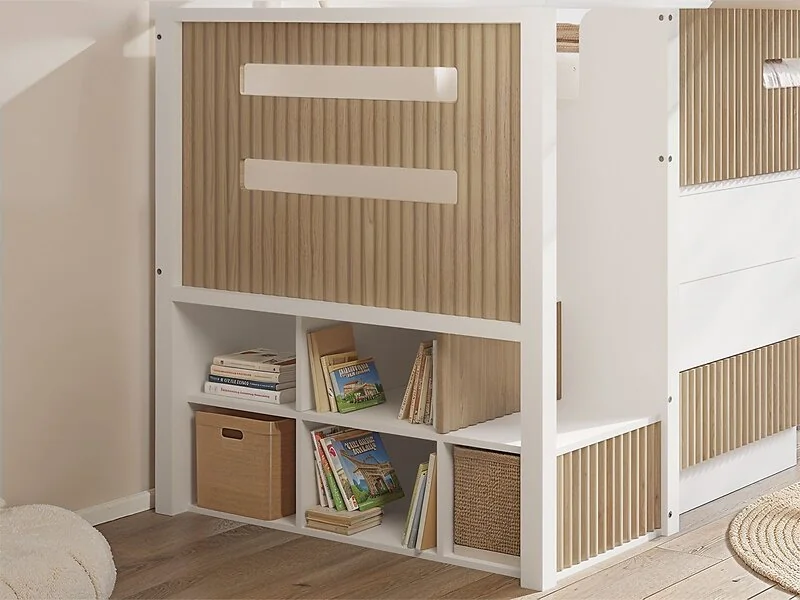 Flair Luca Mid Sleeper with 3 Drawer Chest Ribbed – view 5