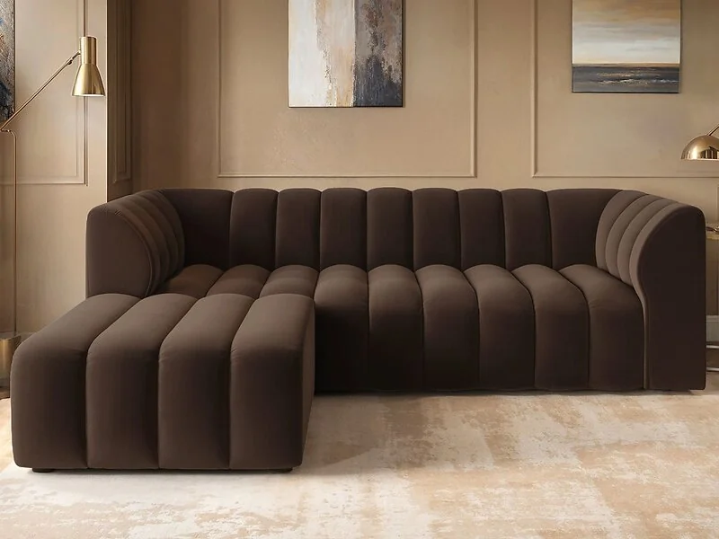 Solace+Co Halle Channel Tufted 3 Seater Sofa with Footstool – view 8