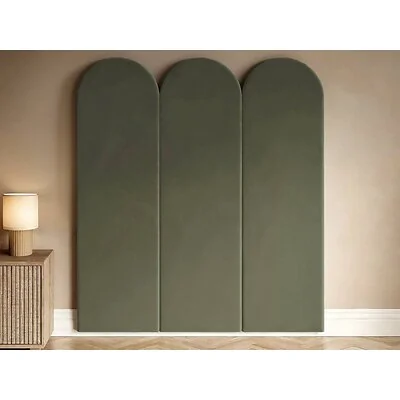 SOLACE+CO Cirrus Headboard Panels Double Khaki Green Velvet