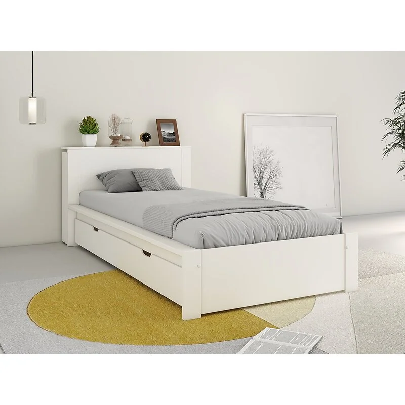 Noomi Juno Secret Storage Bookcase Bed with Drawer White (FSC-Certified) image 4
