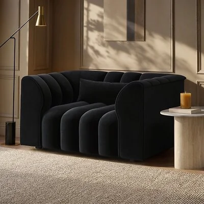 SOLACE+CO Halle Channel Tufted Loveseat