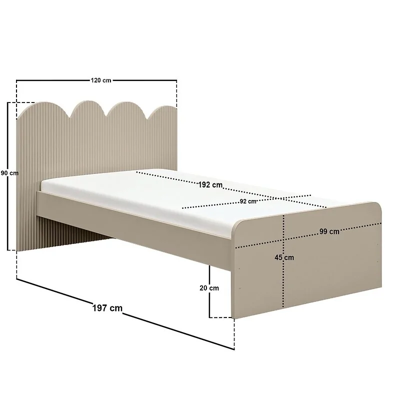Flair Calista Ribbed Cloud Headboard Single Bed Taupe image 6