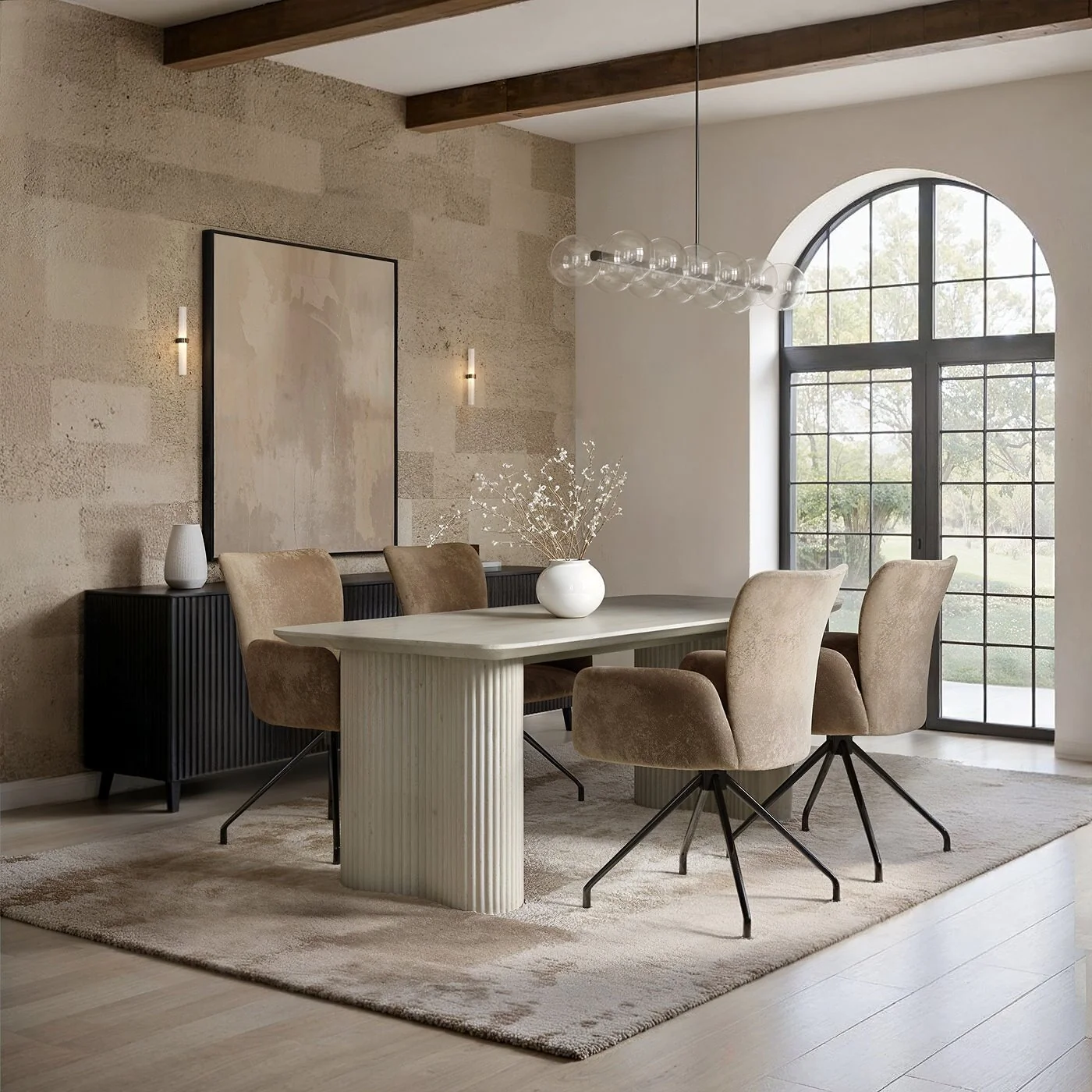 SOLACE+CO Zoya Dining Table with Kora Chairs Set image 3