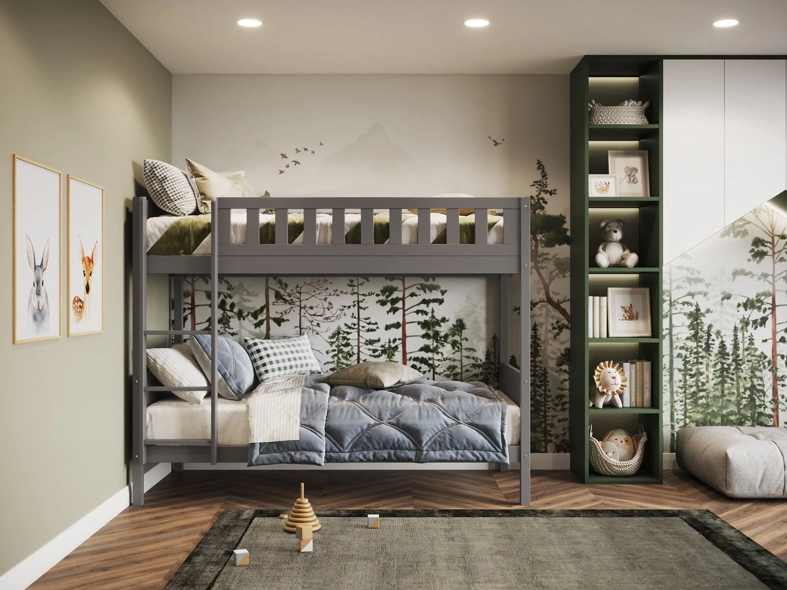 Flair Bea Wooden Bunk Bed in grey