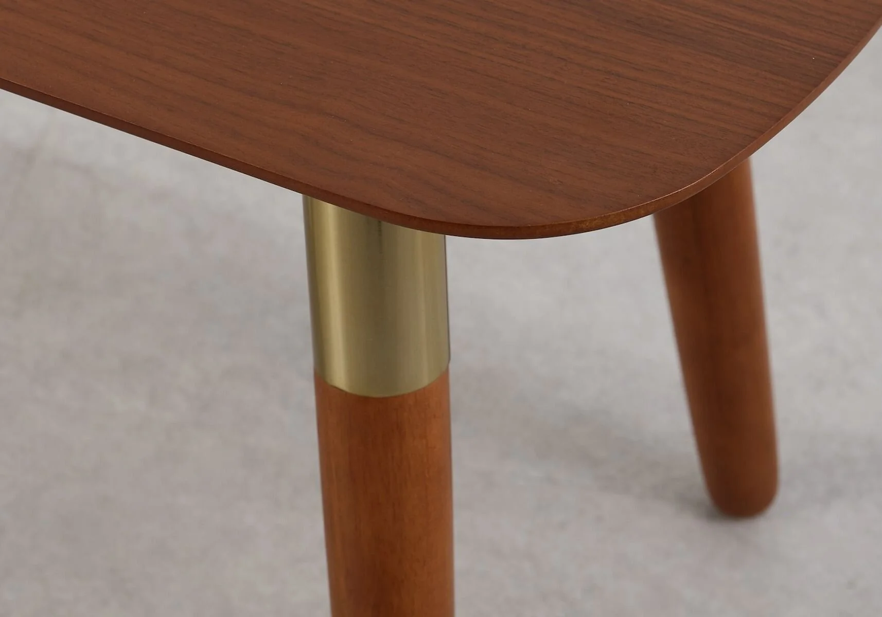Flair Edelweiss Set of 2 Mid-Century Dining Benches Walnut & Brass – view 3