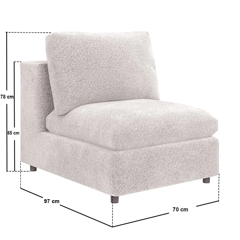 SOLACE+CO Asher 4 Seater Sofa with Reversible Footstool Beige Boucle image 6