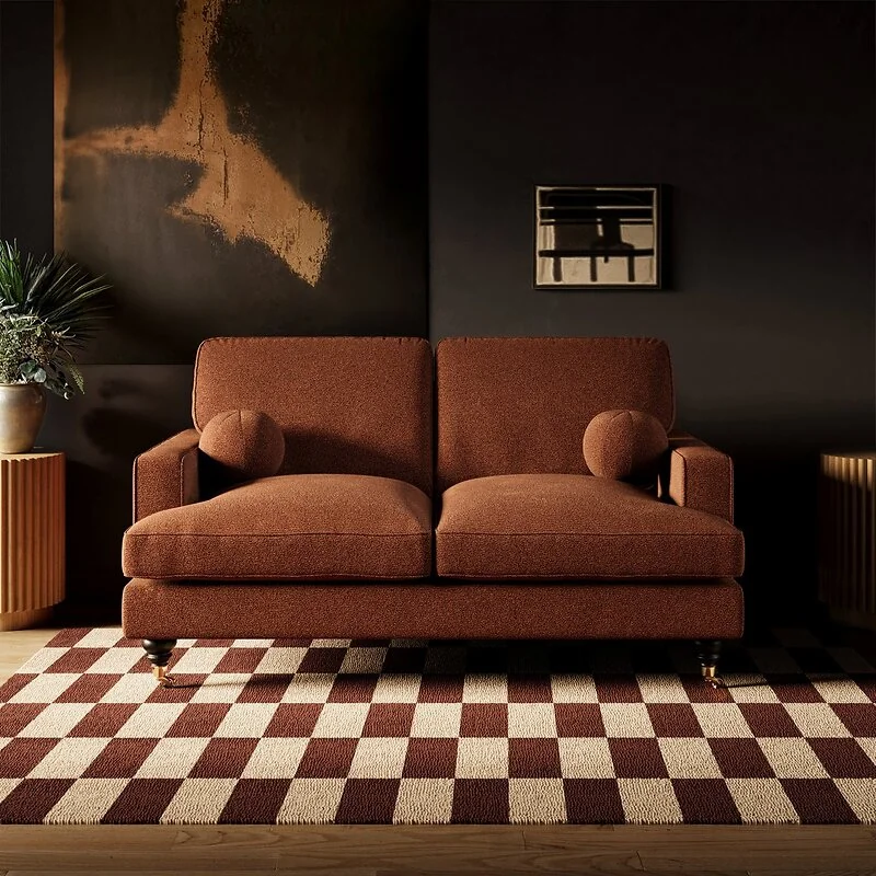 SOLACE+CO Addison 2 Seater Sofa with Caster Legs