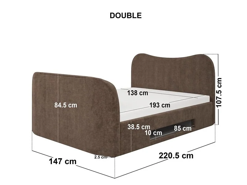 SOLACE+CO Claybourne TV Ottoman Bed with Side Lift Storage – view 9