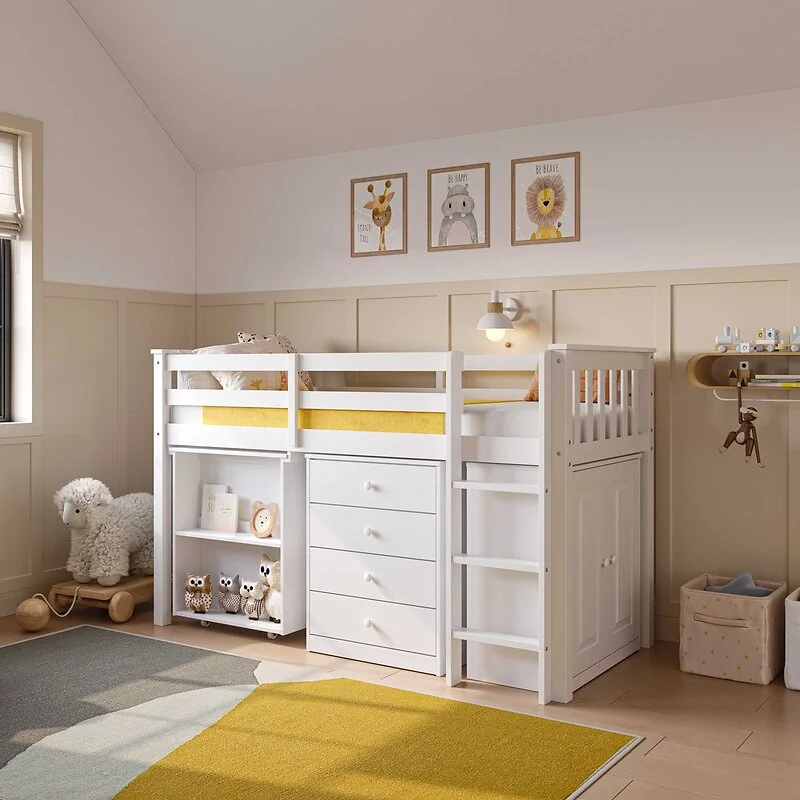 Flair Soban Shorty Cabin Bed with Desk and Storage White image 5
