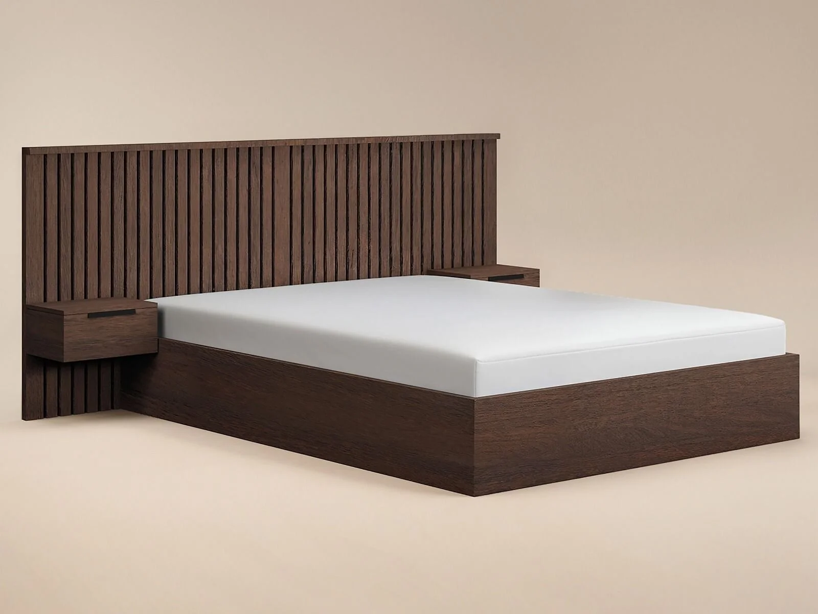 SOLACE+CO Taylor Hotel Ottoman Bed with Side Tables Walnut – view 4