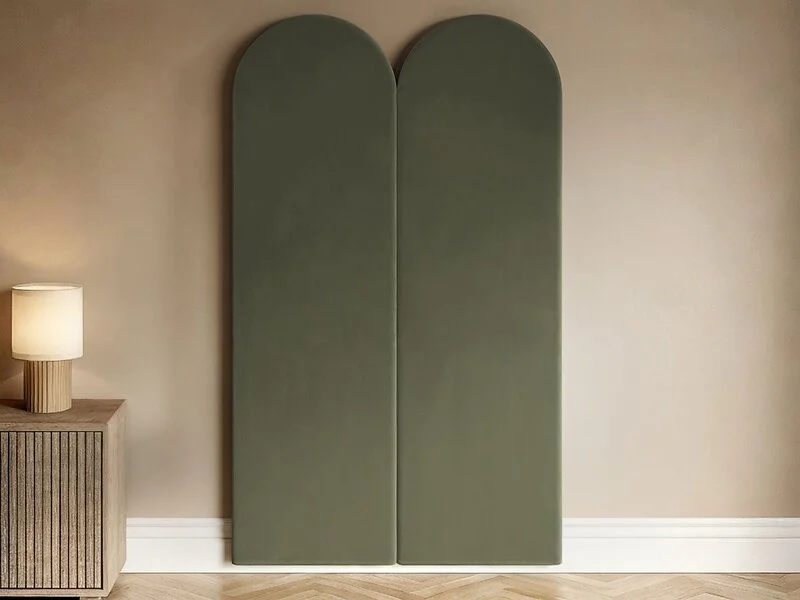 SOLACE+CO Cirrus Headboard Wall Panel Khaki Green Velvet – view 4