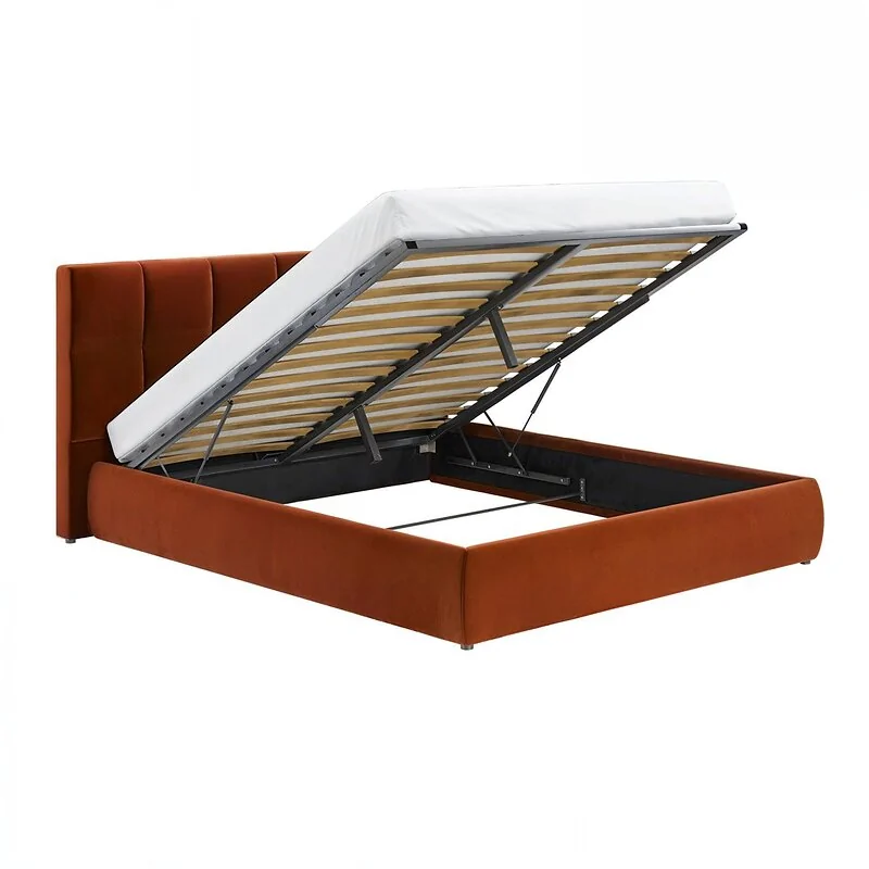 SOLACE+CO Mika Ottoman Bed Burnt Orange Velvet image 5