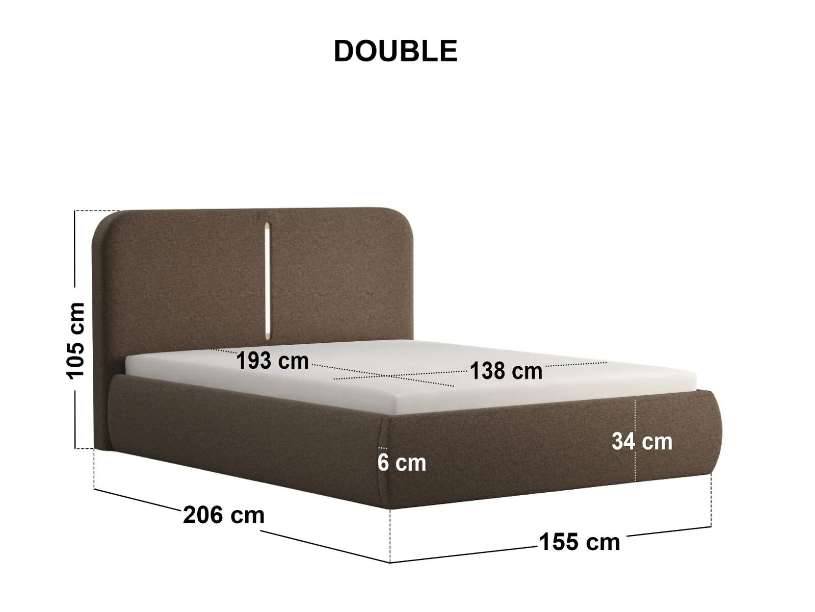 SOLACE+CO Stille Upholstered Ottoman Bed with LED Lighting – view 9